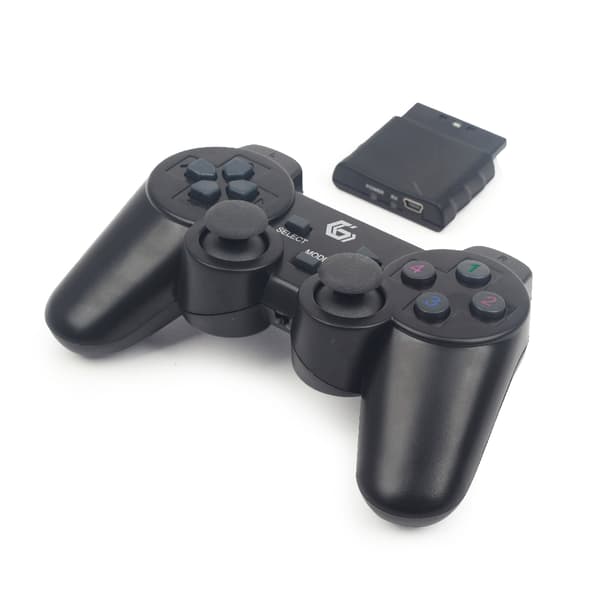 Gembird Dual Vibration trådløs spillkontroller for PC, Playstation 2 og 3 - Svart