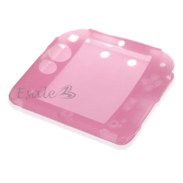 Rosa silikonskyddsfodral för Nintendo 2DS spelkonsol het