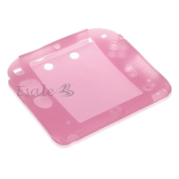 Rosa silikonskyddsfodral för Nintendo 2DS spelkonsol het