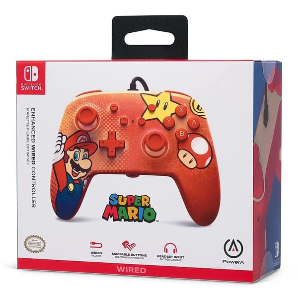 PowerA Super Mario Red Enhanced Wired Controller for Nintendo Switch