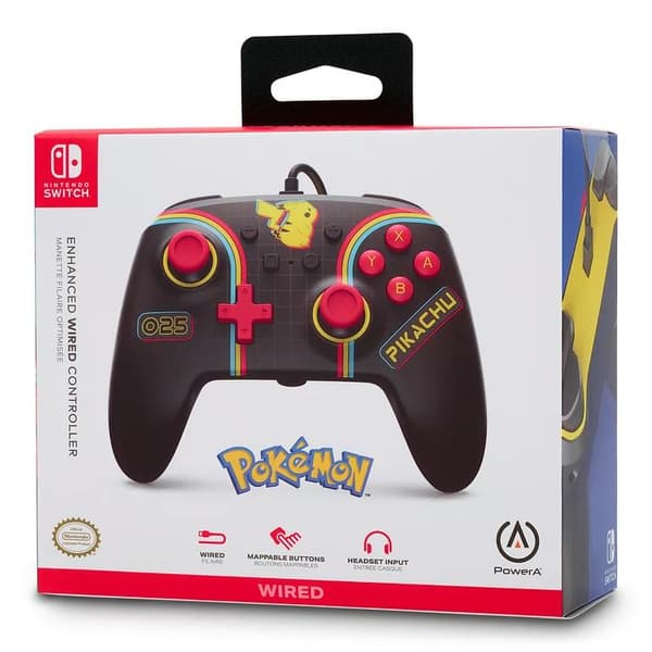 PowerA Pikachu Arcade Enhanced Wired Controller for the Nintendo Switch