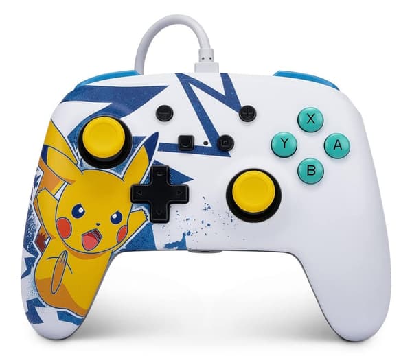 PowerA Pikachu White attack Enhanced Wired Controller for the Nintendo Switch