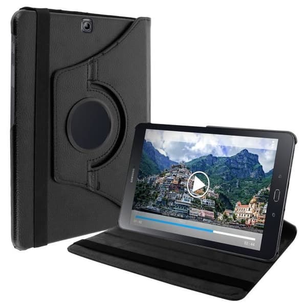 Etui - Samsung - Galaxy Tab S2 9.7 - Justerbar Fodral - 360° Stöd - Eco-Läder Svart
