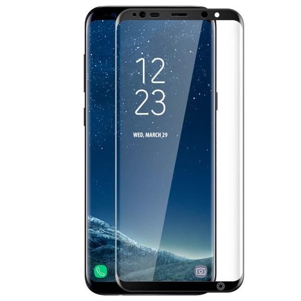 Skärmfilm i härdat glas för Samsung S8 Plus Black Livstidsgaranti Force Glass