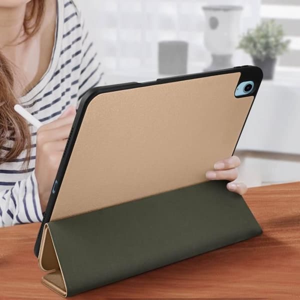Hölster - Roséguld - iPad 10,9 2022 - Ekologisk läder - Video Stöd - Magnetiskt Tangentbord