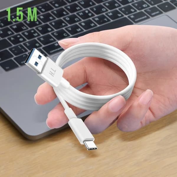 Kabel USB-C Laddning och dataöverföring Intensitet 1A Längd 1,5m Vit