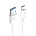 Miniatyrbild 2 av 4: Kabel USB-C Laddning och dataöverföring Intensitet 1A Längd 1,5m Vit