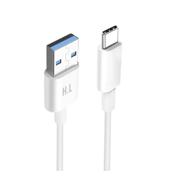 Kabel USB-C Laddning och dataöverföring Intensitet 1A Längd 1,5m Vit