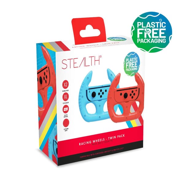 Stealth Joy-Con Racing Wheels for Nintendo Switch - Twin Pack - Blue/Red
