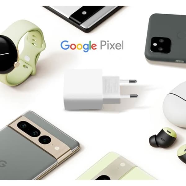 Google Original USB-C nätladdare 18W + USB-C Laddningskabel Vit