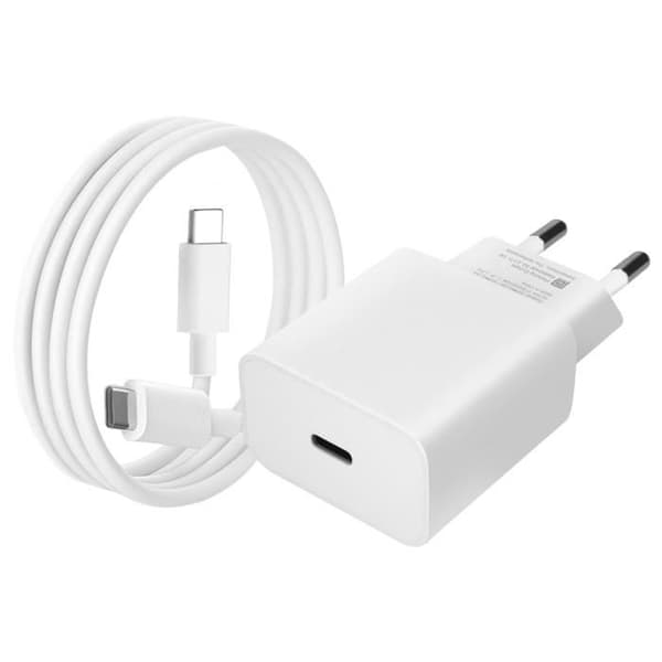 Google Original USB-C nätladdare 18W + USB-C Laddningskabel Vit