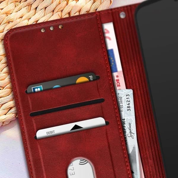 Nokia C32 Röd Handledsrem Flip-fodral