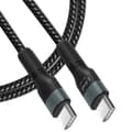 Miniatyrbild 1 av 4: Kabel USB-C till USB-C Strömförsörjning 60W Snabbladdning Längd 1,8m LinQ Svart