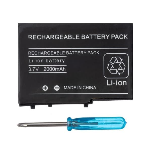 Pack Mini Skruvmejsel - Nintendo - NDSL - Uppladdningsbart Litiumjonbatteri 3.7 V - Färg Svart - DS