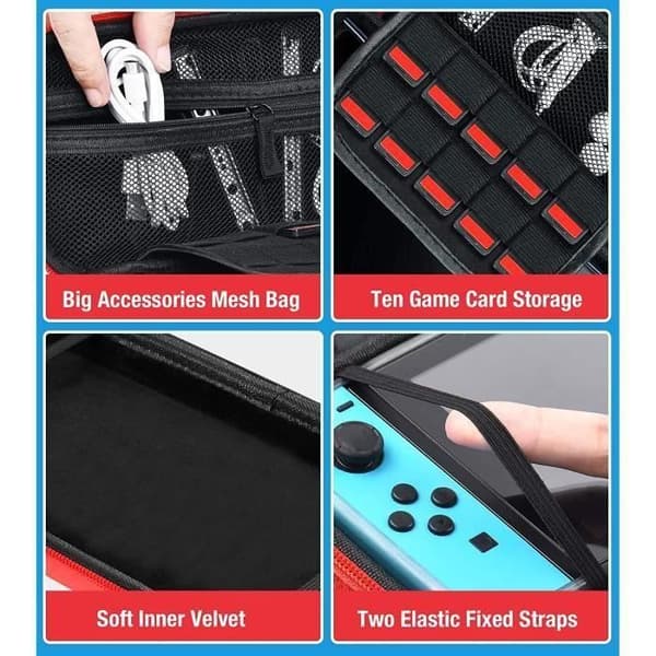 PIMPIMSKY Nintendo Switch Fodral - Bärväska - Subsonic styvt och anti-shock förvaringsfodral för Switch