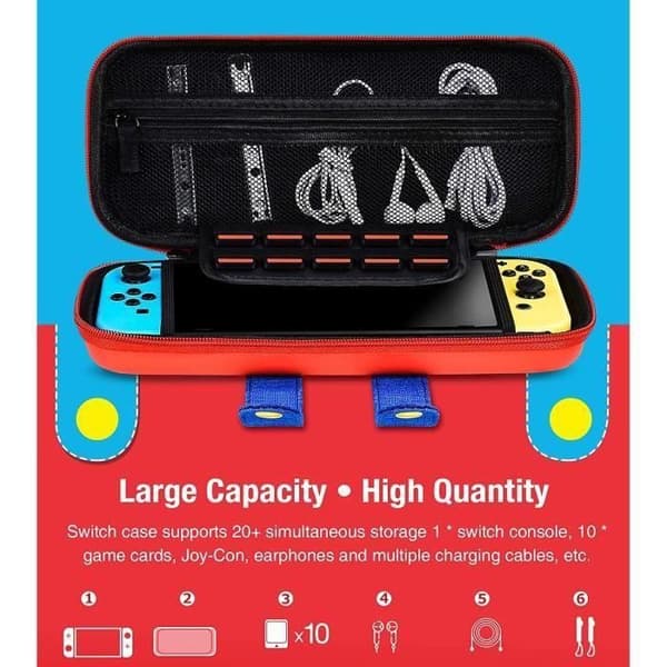 PIMPIMSKY Nintendo Switch Fodral - Bärväska - Subsonic styvt och anti-shock förvaringsfodral för Switch