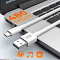 Miniatyrbild 4 av 4: Kabel USB till USB typ C Charge and Synchro Snabbladdning 5A 3m LinQ Vit