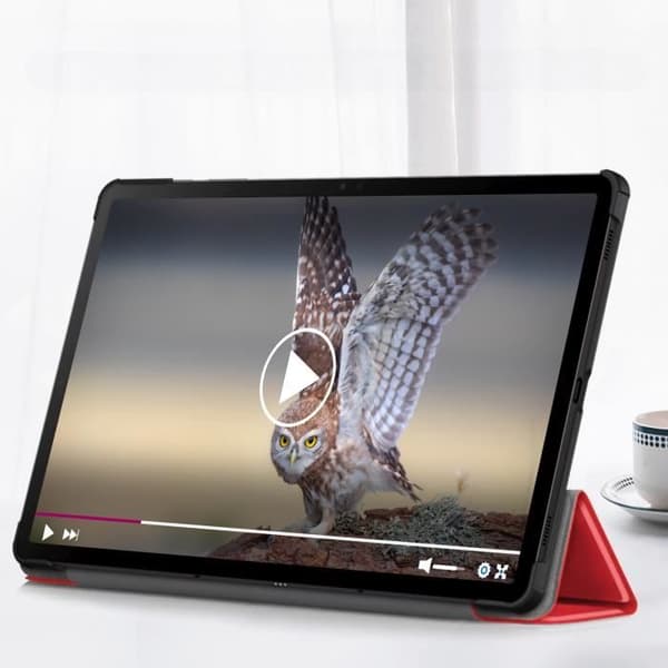 Skal till Samsung Galaxy Tab S9 - Smart Skal - Röd - Fullständigt skydd - Stativstöd