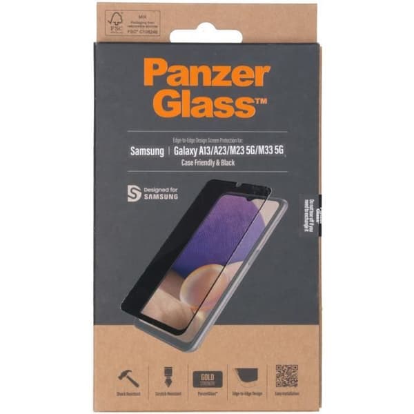 Fodralvänlig Samsung Galaxy A13 (4G) Skärmskydd av härdat glas PanzerGlass