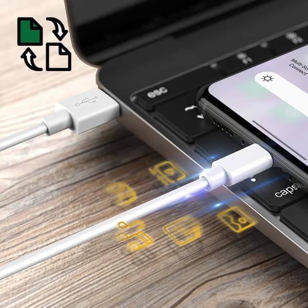 Kabel USB-C Original Quick Charge 3A och Secure Oppo White
