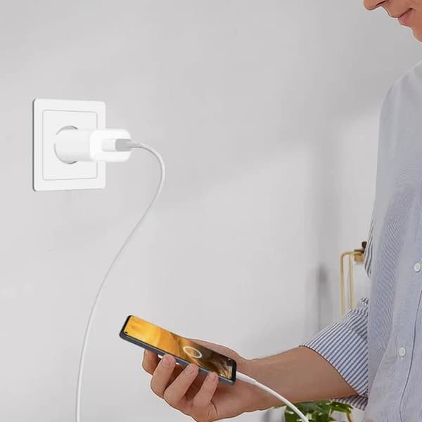 Officiell Oppo USB 10W-laddare med USB till USB C-kabel Vit