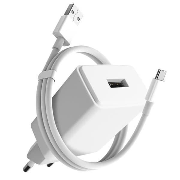Officiell Oppo USB 10W-laddare med USB till USB C-kabel Vit
