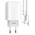 Miniatyrbild 1 av 4: Officiell Oppo USB 10W-laddare med USB till USB C-kabel Vit