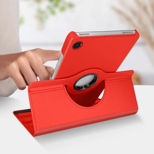 Foliofodral - Samsung - Galaxy Tab A9 Plus - Röd - 360° rotation - Fullständigt skydd