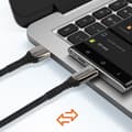 Miniatyrbild 3 av 4: USB-kabel till USB-C - LinQ - 1m - Snabbladdning 5A - Flätad nylon - Svart