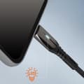 Miniatyrbild 4 av 4: USB-kabel till USB-C - LinQ - 1m - Snabbladdning 5A - Flätad nylon - Svart