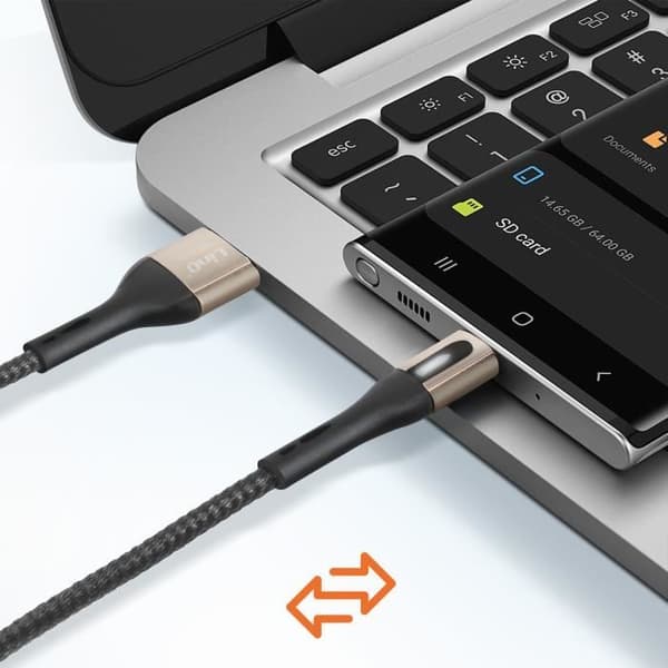 USB-kabel till USB-C - LinQ - 1,2m - 3A - Snabbladdning - Dataöverföring