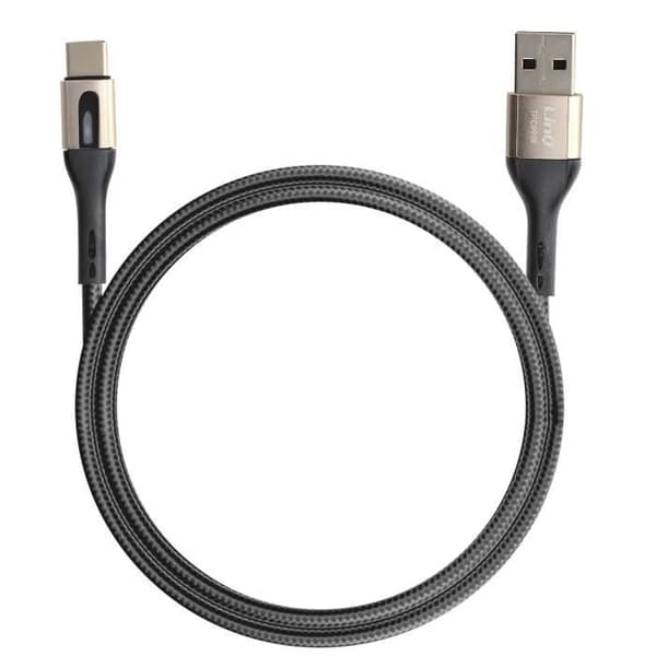 USB-kabel till USB-C - LinQ - 1,2m - 3A - Snabbladdning - Dataöverföring