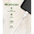 Miniatyrbild 2 av 3: 100 % återvinningsbar USB A/Lightning-kabel 1,2m 2,4A Vit Just Green