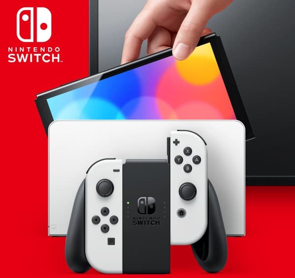 Nintendo Switch 7" OLED med 64 GB lagring, neon joy-con