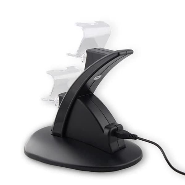 Ny modedesign OIVO Dual USB Charge Dock Gaming Controller Laddningsställ för Sony Play Station 4 PS4 Laddare - Svart