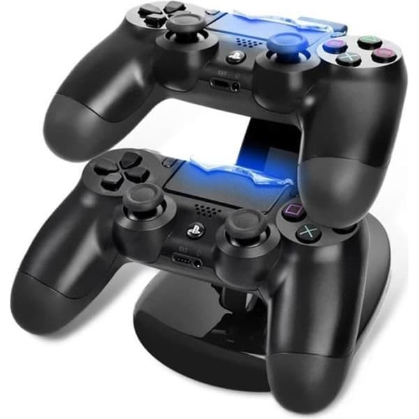 Ny modedesign OIVO Dual USB Charge Dock Gaming Controller Laddningsställ för Sony Play Station 4 PS4 Laddare - Svart