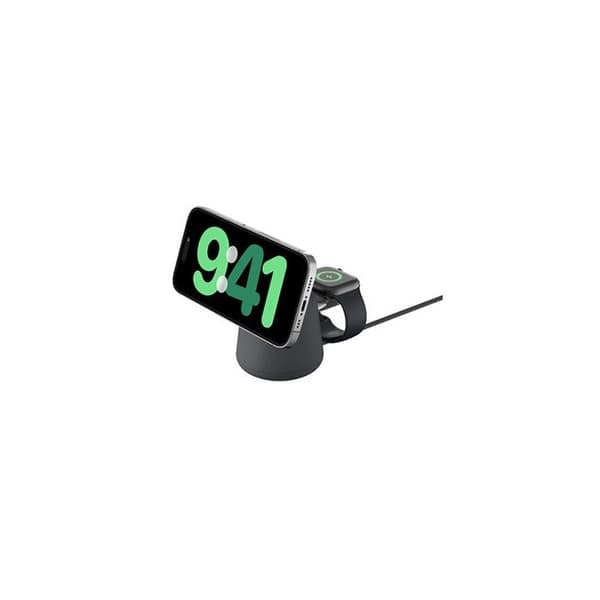 Laddstation - MagSafe - 2-i-1 - Snabbladdning - Laddning av AirPods - Grå/Svart