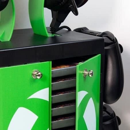 OFFICIELL XBOX allt-i-ett-skåp - För videospel + headset + kontroller och kablar
