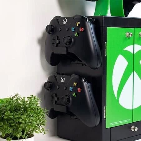 OFFICIELL XBOX allt-i-ett-skåp - För videospel + headset + kontroller och kablar