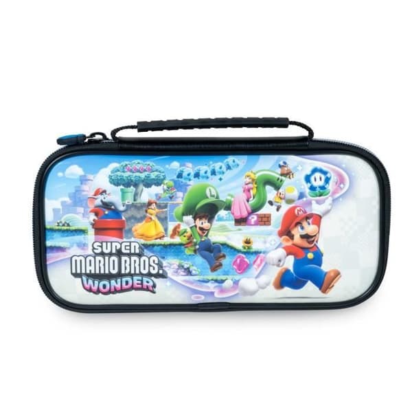 Transportväska - Nintendo - Super Mario Wonder - Kompatibel med Lite och OLED - Förvaring för 5 spel - Svart