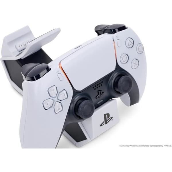 Dubbel laddstation - POWER A - PS5 DualSense - Vit - Laddar 2 handkontroller samtidigt - LED indikator