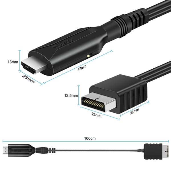 Adapterkabel Sony PS1 / PS2 til HDMI 1m