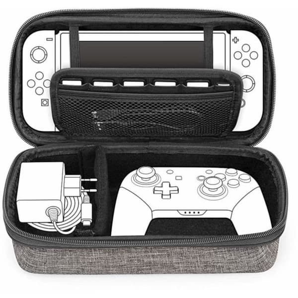 Subsonic - Styv och stötsäker XL-väska - Förvaringsfodral med dragkedja - Skal för Nintendo Switch-konsol och tillbehör