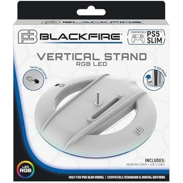 Ardistel BlackFire PS5 Slim Vertical Stand - RGB LED - Spelkonsol - Bordsfäste - Vuxen