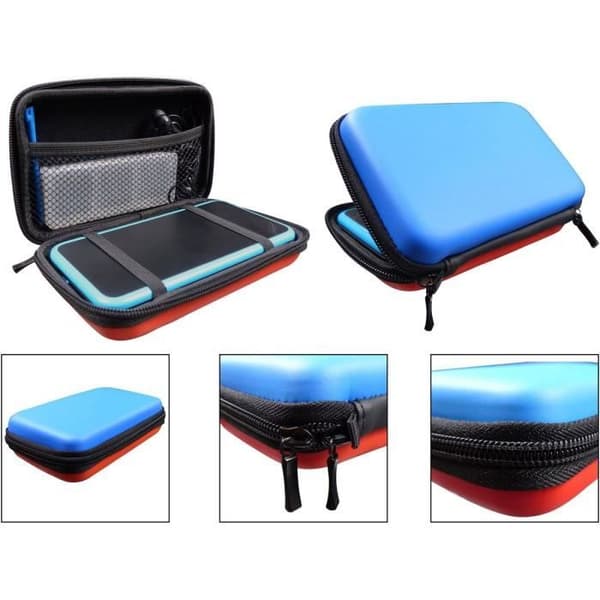 Subsonic - Fodral - Hårt skal till Nintendo New 3DS XL och New 2DS XL konsol och tillbehör - Röd och blå väska