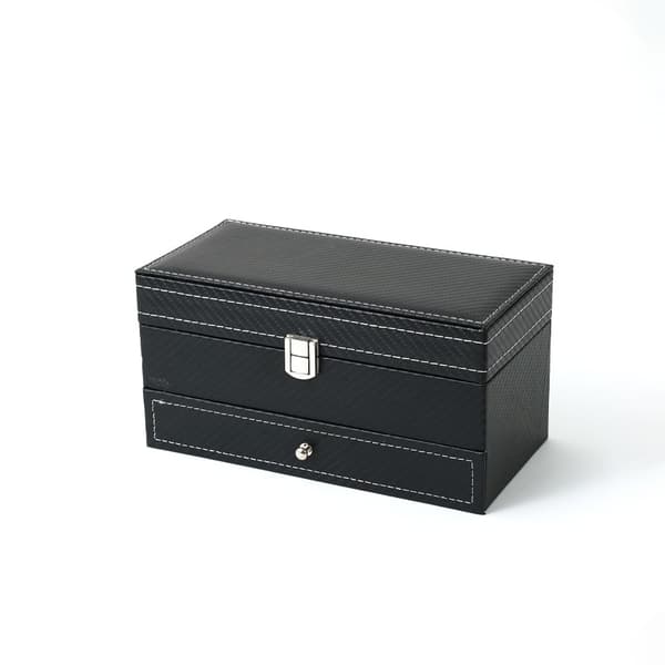 INF Smykkeskrin med to lag - Elegant finish i sort kunstlær