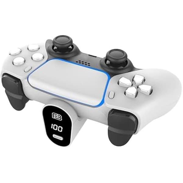 Batteripaket 2000 mAh - BLACKFIRE - Dualsense PS5 - Ergonomisk design - Överbelastningsskydd - USB