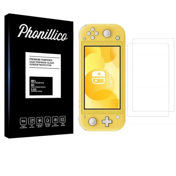 Härdat Glas för Nintendo Switch Lite [Pack av 2] Skyddfilm Motståndskraftig Skyddsglas Anti-Rip Phonillico®