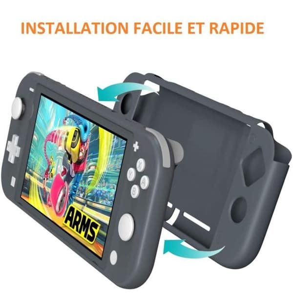 Grå Silikonfodral Kompatibelt med Nintendo Switch Lite - Skyddsfodral Anti Ripe, Anti Stöt, Anti Glid Phonillico®