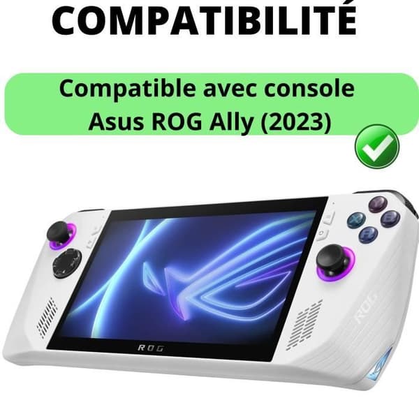 Härdat glas för Asus ROG Ally 2023 [Pack av 2] Skyddsfilm Resistenta glasögon Skydd mot repor Phonillico®